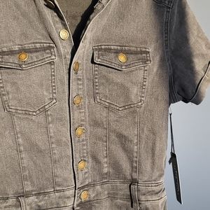 Denim faded black jumpsuit